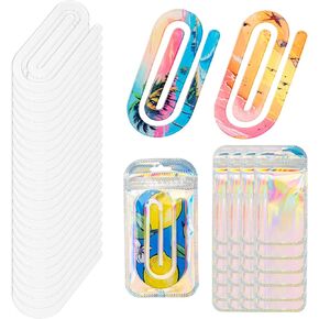 48 Pack Acrylic Sublimation Paper Clips Blanks, 4" X 2" 24Pcs Jumbo Sublimation Paper Clips with 24Pcs Gift Bags Personalized Paperclips Bookmark for DIY Crafts, Home Office School Supplies