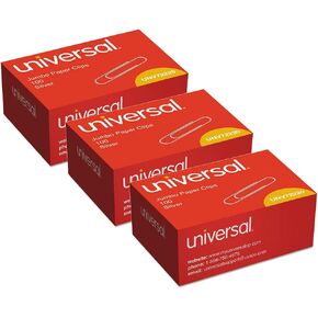 (3 Pack Value Bundle) UNV72220BX Smooth Paper Clips, Wire, Jumbo, Silver, 100/Box