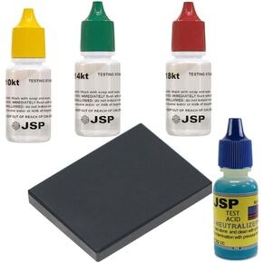 Waytest 5 PC Fresh Gold Testing Solution Kit 10K 14K 18K with Stone Testing and Neutralizer Made in USA