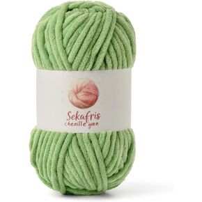 Chunky Chenille Yarn for Crocheting, Baby Yarn for Crocheting Soft Blanket, 87.4 yds /3.5 oz Crochet Yarn, Bulky 5 Amigurumi Yarns, Fluffy Velvet Yarns for Knitting Crafts (Rose)