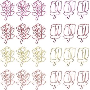 80 Pcs Cute Flower Paper Clips Set, Floral Paper Clips for Office Supplies Organization (Flower Shape 1)