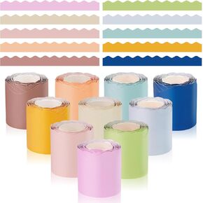 10 Rolls 262.4 Ft Colorful Bulletin Board Border Classroom Scalloped Border Trim Decorations for Classroom School Teacher Office Poster Chalkboard Birthday Decor