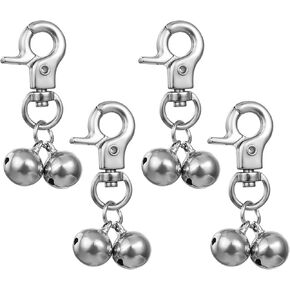 Bell for Small Dog Collar, 4 Pcs Dog Collar Bell for Pets Tracking Pet Pendant Accessories Anti Lost Tracking Anti Lost Training Charm Silver Stocking Stuffers