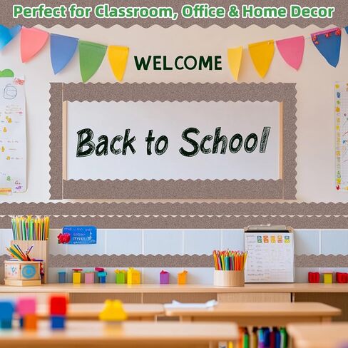8 Rolls 262.4 FT Blitter Bulletin Board -Borders - حدود الملصقات الملونة الملونة للملصقات للمعلمين والفصول الدراسية وديكور المكاتب ، ديكورات حفلة عيد الميلاد in Kuwait