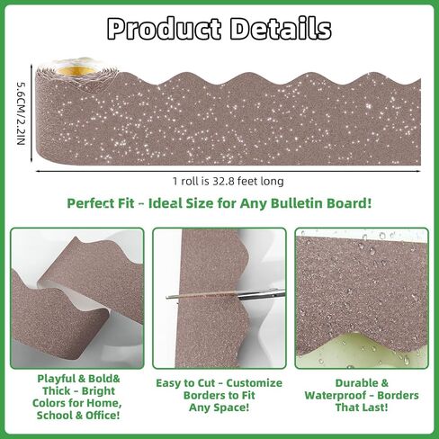 8 Rolls 262.4 FT Blitter Bulletin Board -Borders - حدود الملصقات الملونة الملونة للملصقات للمعلمين والفصول الدراسية وديكور المكاتب ، ديكورات حفلة عيد الميلاد in Kuwait