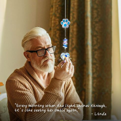 Pet Memorial Suncatcher ، هدايا الحيوانات الأليفة التذكارية للكلاب ، الكلاب الكريستال ميموريال Suncatcher مع Pawprint & Heart ، فقدان هدية تعاطف الكلاب ، هدايا الفجيعة الكلب ، هدية ذاكرة الكلب لمحبي الحيوانات الأليفة in Kuwait