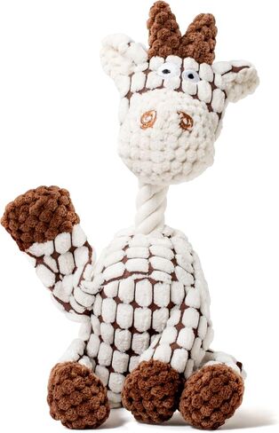 Squeaky Plush Dog Toys - Adorable Animal Designs with Soft Cotton Filling, Cute Stuffed Dog Chew Toys for Small, Medium Non-Aggressive Chewing Dogs Chewer (White - Giraffe/Lamb) in Saudi Arabia