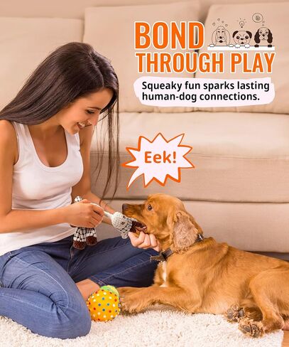 Squeaky Plush Dog Toys - Adorable Animal Designs with Soft Cotton Filling, Cute Stuffed Dog Chew Toys for Small, Medium Non-Aggressive Chewing Dogs Chewer (White - Giraffe/Lamb) in Saudi Arabia