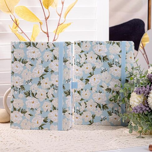 TIEFOSSI Lined Journals for Writing Aesthetic Floral Notebook, College Ruled Notebook A5 Hardcover Notebooks for Women & Girls, 100GSM 315 Numbered Pages, Travel, Business, Work, Office, School Taking in Saudi Arabia