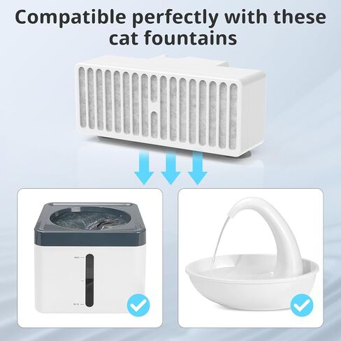 6 Pack Cat Water Fountain Filters, T-Shaped Suction Cup Replacement Filters for 80oz swan Automatic Pet Fountain Dog Water Dispenser (6 Pack) in Saudi Arabia