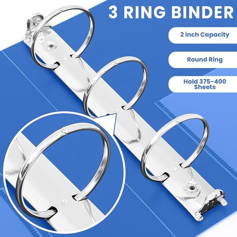 Henoyso 6 PCS البلاستيك Mini 3 Binder 1 "حلقات مستديرة مع 2 جيوب إدراج ، تناسب ورقة 5.5" × 8.5 "، سعة 200 ورقة ، ثلاث حلقات صغيرة مرنة مرنة للمدرسة ، المكتب ، ألبوم الصور in Saudi Arabia