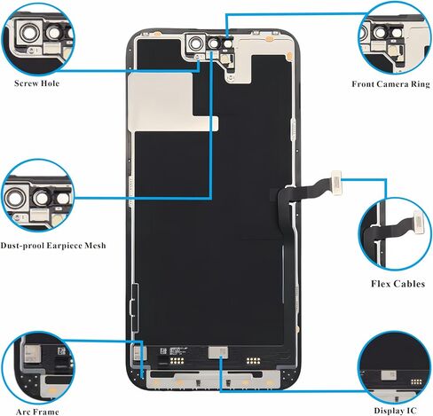 لشاشة عرض رقمية LCD مقاس 5.5 بوصة لهاتف iPhone 6s Plus باللون الأبيض، مجموعة استبدال كاملة للإطار مع أدوات إصلاح in Kuwait