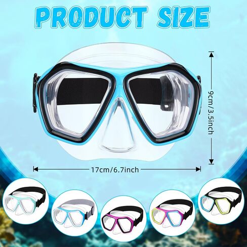 Fabbay 6 Pcs Adult Youth Swim Goggles with Nose Cover Elastic Strap Anti Fog Waterproof Snorkel Goggles Wide View Diving Mask Swim Mask for Adults Diving Snorkeling Swimming in Saudi Arabia