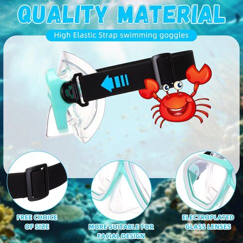 Fabbay 6 Pcs Adult Youth Swim Goggles with Nose Cover Elastic Strap Anti Fog Waterproof Snorkel Goggles Wide View Diving Mask Swim Mask for Adults Diving Snorkeling Swimming in Saudi Arabia