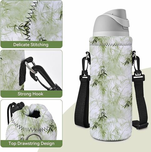 حامل حقيبة لزجاجة المياه - 500 مل 750 مل 1000 مل من النيوبرين غطاء مبرد لزجاجة المياه مع حزام كتف قابل للتعديل للرجال والنساء والسفر والتخييم والمشي لمسافات طويلة والجري in Kuwait