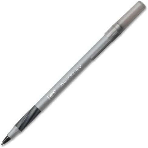 BIC Round Stic Grip Xtra Comfort Black Ballpoint Pens, Medium Point (1.2mm), 8-Count Pack, Perfect Writing Pens With Soft Grip for Superb Comfort and Control in Saudi Arabia