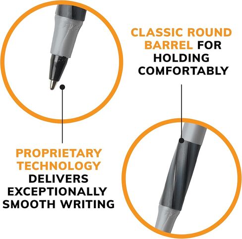 BIC Round Stic Grip Xtra Comfort Black Ballpoint Pens, Medium Point (1.2mm), 8-Count Pack, Perfect Writing Pens With Soft Grip for Superb Comfort and Control in Saudi Arabia