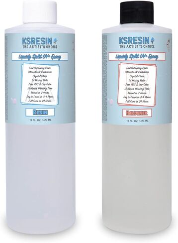 KSRESIN Liquidy Split Ultra UV Fast Drying Tumbler Epoxy Resin | 32 Ounce Kit (Combined) | Made in The USA, Clear in Saudi Arabia
