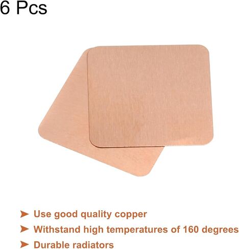 MECCANIXITY Heatsink Copper Pad Shim 15mm x 15mm x 1.5mm Thermal Conductive Heat Sink for Electronic Chip Cooling Pack of 6 in Saudi Arabia