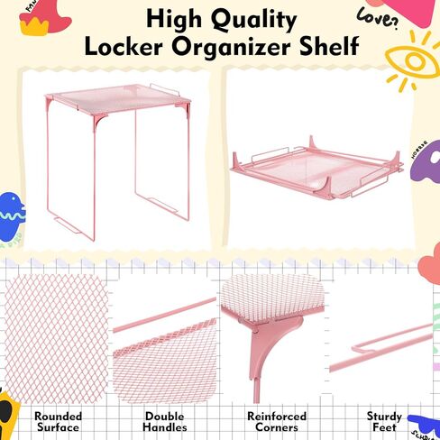 تشمل إكسسوارات Wenqik 10 PCS Locker وملحقات تخزين أدوات الديكور أرفف ، حصيرة أفخم ، مرآة مغناطيسية ، حامل القلم والقلم ، لوحة الرسائل ، مغناطيسات مستديرة (بريق وردي) in Saudi Arabia