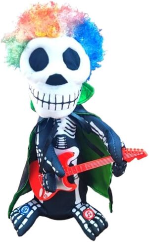 Electric Spin Halloween Skeleton Ornament Glowing Eye Prop Statue accompanied by Horror Sound Effects Spin and Ghost Horror Action-D in Saudi Arabia
