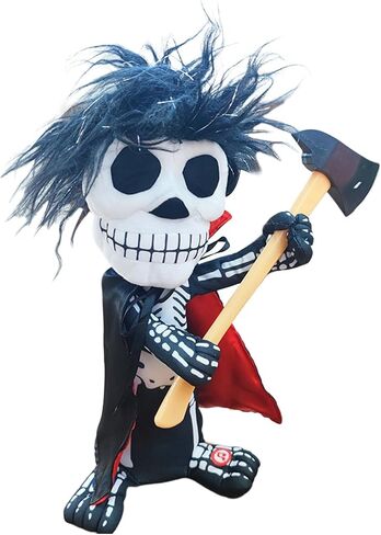 Electric Spin Halloween Skeleton Ornament Glowing Eye Prop Statue accompanied by Horror Sound Effects Spin and Ghost Horror Action-D in Saudi Arabia