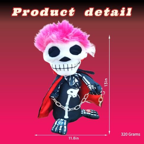 Electric Spin Halloween Skeleton Ornament Glowing Eye Prop Statue accompanied by Horror Sound Effects Spin and Ghost Horror Action-D in Saudi Arabia
