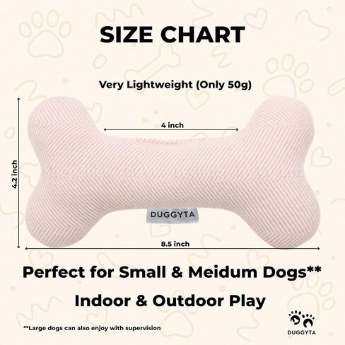 Pink Plush Dog Bone Toy – Lightweight, Durable & Soft Chew Toy Made from Cotton Fabric – Gentle on Puppy Teeth & Gums – Ideal for Small to Medium Dogs Indoor or Outdoor in Kuwait