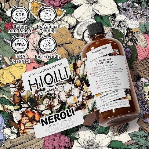 Hiqili Jasmine Oil Oil لناشر العطرية ، رائحة الأزهار للشمعة ، صنع العطور ، العناية بالبشرة ، الزيت العطري للغسيل - 1 Fl Oz in Kuwait