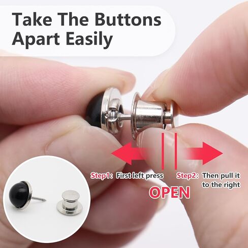 6 Set Pant Waist Tightener Buttons Pins for Loose Jeans Reusable Waist Cincher Clip to Waistband Tightener Adjuster Metal Pearl Brooch for Jeans Dresses Skirts No Sewing or Tools (BLACK) in Kuwait