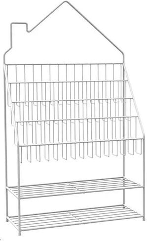 Standing Bookcase Children's Book Display Stand Metal Storage Shelf Home Storage Rack，Cute Little House Design， L 23.6"×D 9.85"×H 40.3" Desktop Book Stand(C) in Saudi Arabia