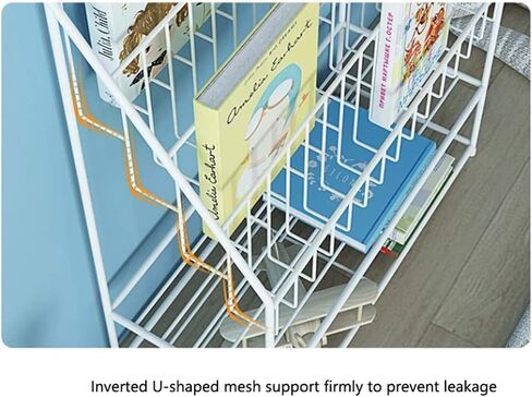 Standing Bookcase Children's Book Display Stand Metal Storage Shelf Home Storage Rack，Cute Little House Design， L 23.6"×D 9.85"×H 40.3" Desktop Book Stand(C) in Saudi Arabia
