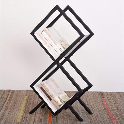 Standing Bookcase Free Standing Bookshelf Personality Iron Art Home Office Bookshelf for Office Study Dormitory Desktop Book Stand(A) in Saudi Arabia
