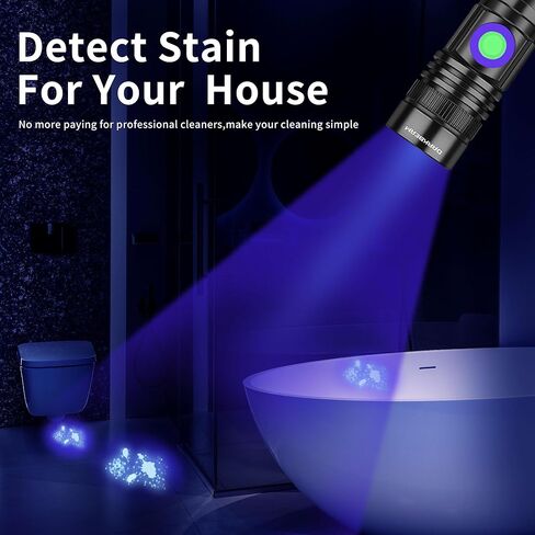 DARKBEAM UV Flashlight 365nm Rechargeable - High Power Ultraviolet LED Black Light Flash Light Mini Torch, Pet Urine Detector - Portable Woods Lamp for Resin Curing, Stain, Stones, Scorpions in Kuwait
