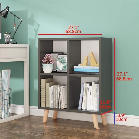 Standing Bookcase 2-Tier Open Shelf Bookcase Wood Standing Bookshelf Modern Office Bookcases, 27.1" Lx11.8 D X 31" H Desktop Book Stand(A) in Saudi Arabia