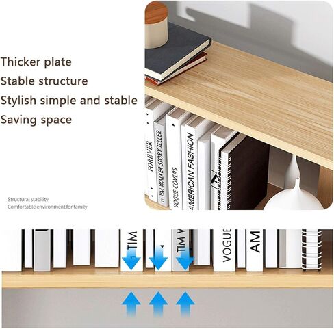 Standing Bookcase Wood Desktop Bookshelf Desktop Organizer Office Storage Rack Wood Display Shelf - Free Style Display 2-Shelf Stand Shelf Rack Assembled Bookcase Desktop Book Stand(A,Small) in Saudi Arabia