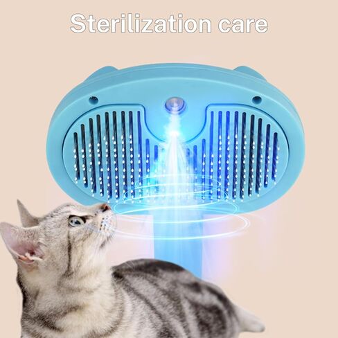 5-in-1 Pet Steam Brush-Cat Steam Brush, Combing, Massaging, Grooming, Shedding, Cleaning in Cat Brushes for Indoor Cats, Suitable for Cats, Dogs and Other Short ＆ Long-Haired Pets(Blue) in Saudi Arabia