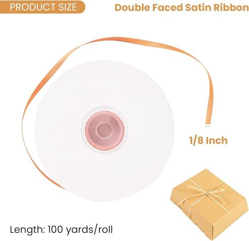 مزدوج الوجه الأخضر الساتين الشريط 1/8 بوصة × 100 ياردة ، شرائط شريط النسيج الشريط رفيع الشريط للهدية لتلوين الهدايا ، الزفاف ، صنع القوس ، إكليل ، خياطة DIY (أخضر) in Kuwait