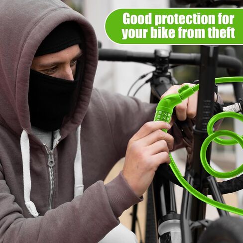 8 Pcs Bicycle Cable Locks High Security 4 Digit Bike Lock Cable with Mounting Bracket 4 Feet Resettable Coiling Bike Rack Lock Heavy Duty Anti Theft Cable Locks with Combination, 1/2 Inch Diameter in Saudi Arabia