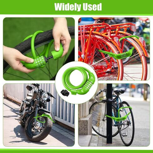 8 Pcs Bicycle Cable Locks High Security 4 Digit Bike Lock Cable with Mounting Bracket 4 Feet Resettable Coiling Bike Rack Lock Heavy Duty Anti Theft Cable Locks with Combination, 1/2 Inch Diameter in Saudi Arabia