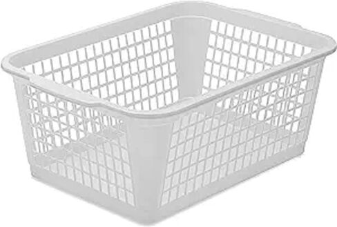 YBM Home Plastic Storage Basket for Office Drawer, Desktop and Classroom - Multipurpose Perforated Bin Tray Organizer for Shelves, Kitchen Pantry, Kids Room, and More 32-1184 White in Saudi Arabia