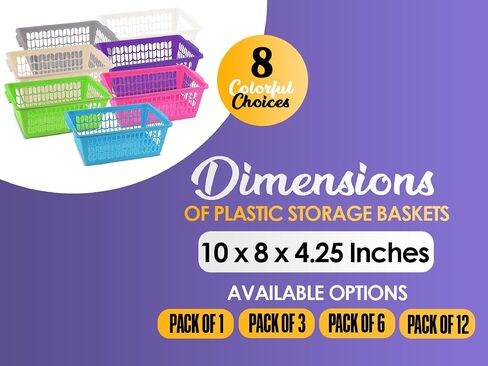 YBM Home Plastic Storage Basket for Office Drawer, Desktop and Classroom - Multipurpose Perforated Bin Tray Organizer for Shelves, Kitchen Pantry, Kids Room, and More 32-1184 White in Saudi Arabia