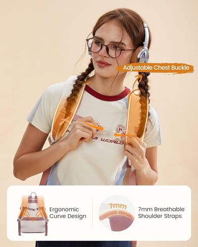 حقيبة الظهر LoveVook School for Teen Girls ، حقيبة الكتب ل 10-16 طالبة ، والعودة إلى المدرسة لطيفة الأطفال على ظهر حقيبة الظهر ، وحقائب الظهر الكلية المتوسطة مع حامل كوب كبير للسفر Fit 15.6 "كمبيوتر محمول ، khaki-beige in Saudi Arabia