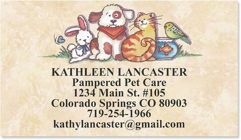Bow Wow Animals Custom Printed Business Cards - Set of 250-2 x 3-½ inches, Veterinarian, Pet, Vet, Dog, Personalized Clinic Cards by Colorful Images in Kuwait
