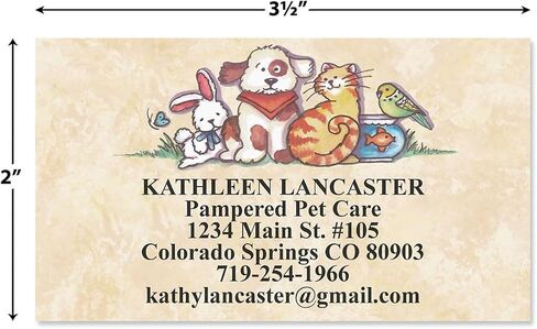Bow Wow Animals Custom Printed Business Cards - Set of 250-2 x 3-½ inches, Veterinarian, Pet, Vet, Dog, Personalized Clinic Cards by Colorful Images in Kuwait