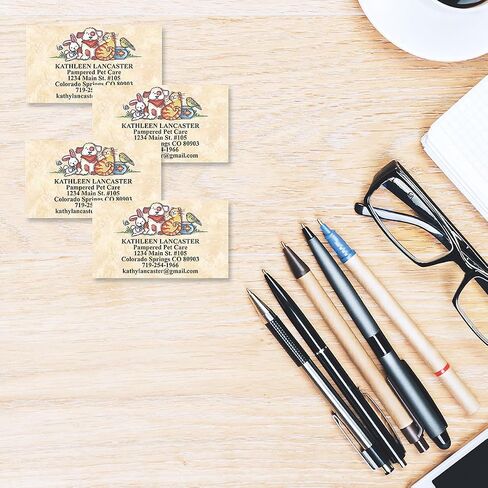 Bow Wow Animals Custom Printed Business Cards - Set of 250-2 x 3-½ inches, Veterinarian, Pet, Vet, Dog, Personalized Clinic Cards by Colorful Images in Kuwait