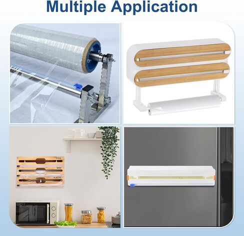 PATIKIL 4pcs Plastic Wrap Cutter, 13in Plastic Wrap Slide Cutter Self Adhesive Installation Replacement for Aluminum Foil Wax Paper Parchment Paper Wrap Dispenser, White in Saudi Arabia