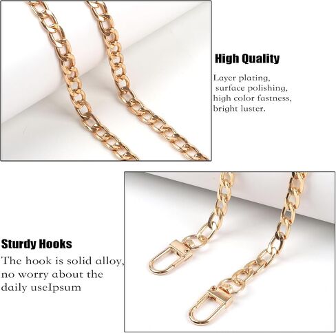 Purse Chain Strap 8-Pack, 47" Wallet Chain DIY Flat Iron Crossbody & Shoulder Replacement Straps with Metal Buckles in Saudi Arabia
