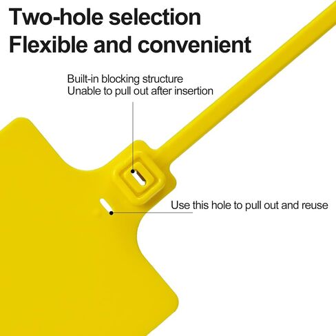 100 Yellow Plastic Writable Shipping Tags - Large, Waterproof, Hanging Labels with One Permanent Marker Pen in Kuwait