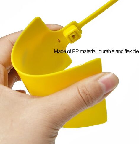 100 Yellow Plastic Writable Shipping Tags - Large, Waterproof, Hanging Labels with One Permanent Marker Pen in Kuwait